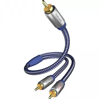 in-akustik cable de subwoofer Premium Y - 2x RCA macho a 1x RCA macho, 3,0 m, negro