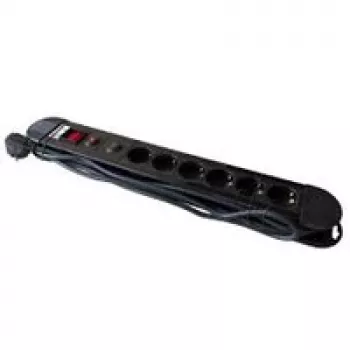 M-CAB regleta de enchufes 6S PVC 3M BK PREM - PROTECCIÓN CONTRA SOBRETENSIONES Y SOBRECARGAS (POW0026)