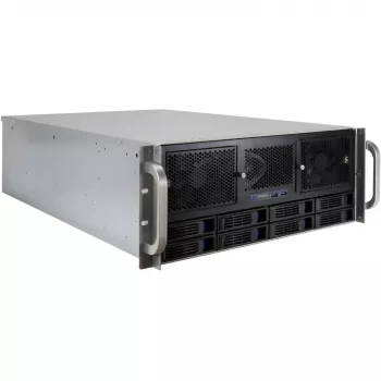 Inter-Tech IPC Storage 4U-4408-L chasis de servidor rack 4U, 8x 3,5 pulgadas hot-swap, sin fuente de alimentación, negro
