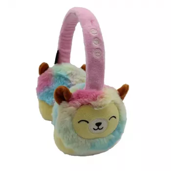 LAZERBUILT Squishmallows auriculares Bluetooth para niños, on-ear, inalámbricos, Leonard The Lion, HMSQM-BT-LEONARD