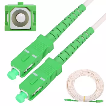 Cable de conexión Extralink SC/APC-SC/APC, LSOH, monomodo, simplex, G.657A2, 3 mm, 15 m, blanco