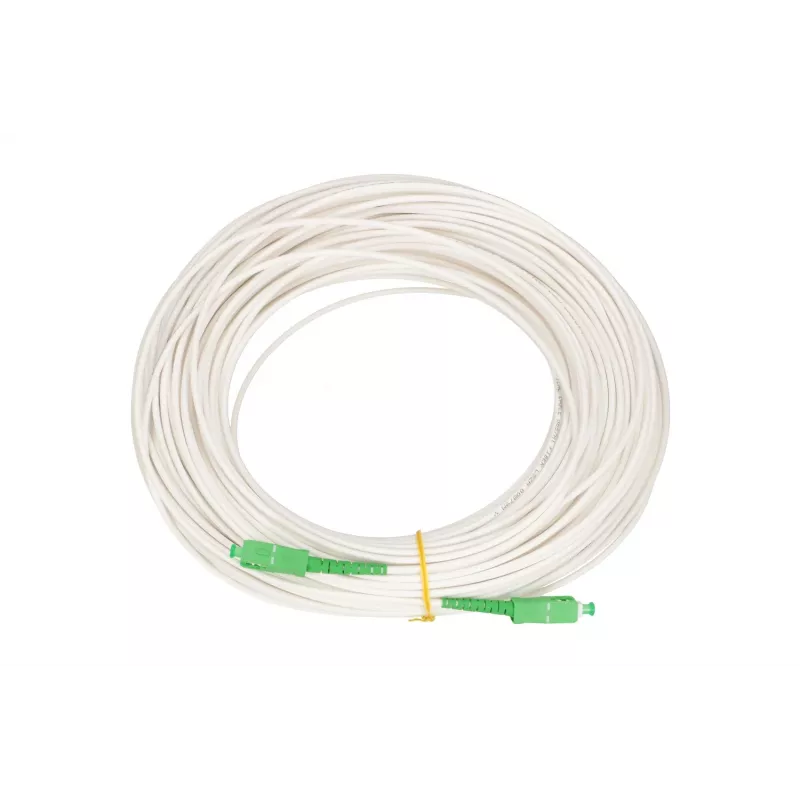 Cable de conexión Extralink SC/APC-SC/APC, LSOH, monomodo, simplex, G.657A2, 3 mm, 15 m, blanco