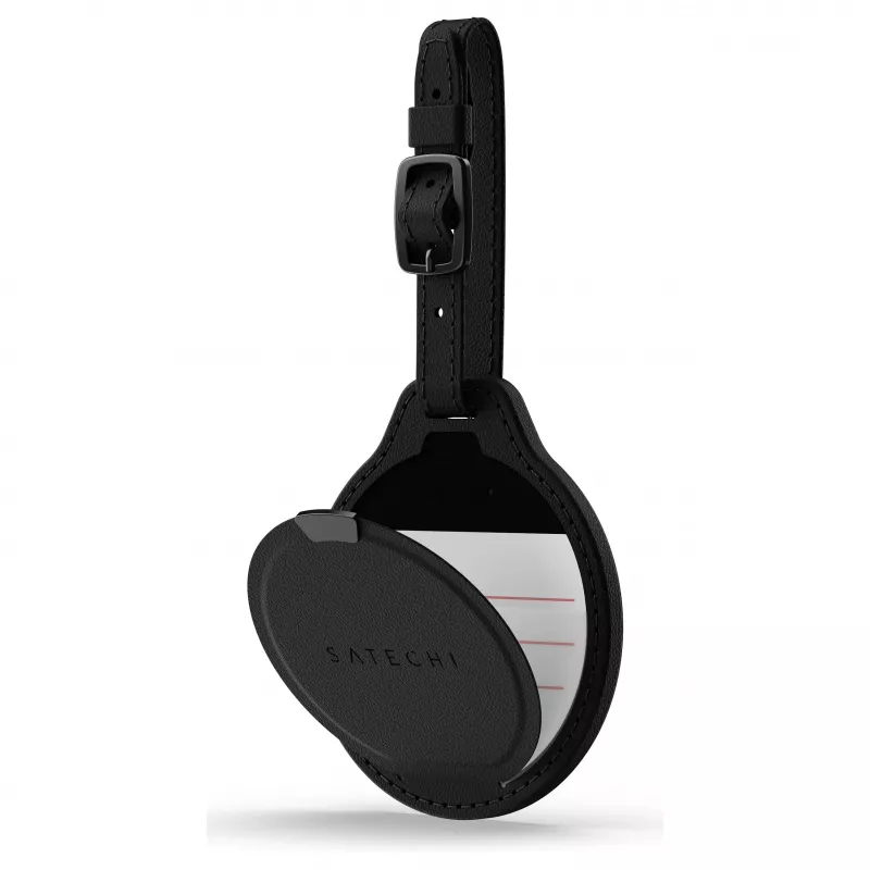 Satechi FindAll etiqueta de equipaje de piel vegana negra