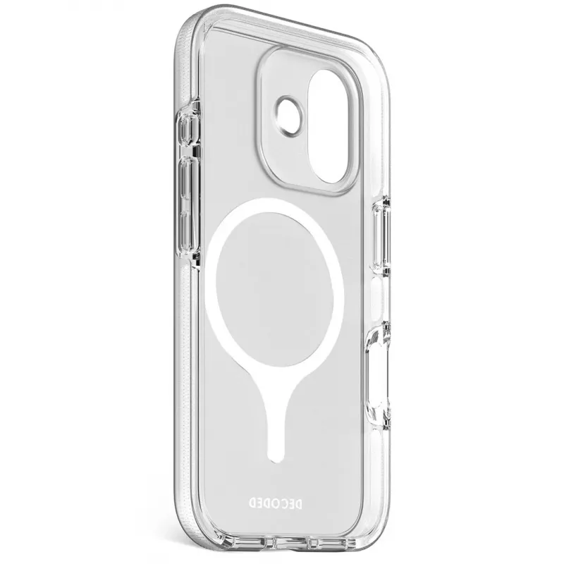 Decoded DropTec funda trasera transparente para iPhone 17 con MagSafe (Frosted White)