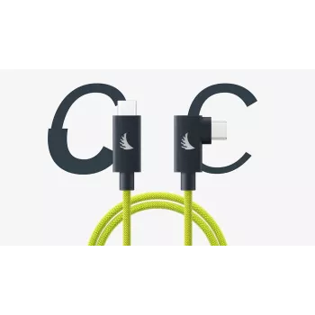 Cable Angelbird USB-C 4.0 Solid Flex en ángulo recto Lime 6.6 ft