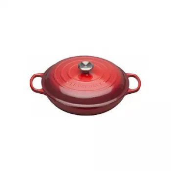 Le Creuset Signature olla de hierro fundido baja 30 cm rojo cereza