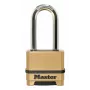 Master Lock 175EURDLH Candado de combinación reajustable de 4 dígitos, cuerpo de zinc macizo, arco largo de acero endurecido, ancho de cuerpo 50 mm, diámetro de arco 8 mm, espacio vertical 63 mm, espacio horizontal 24 mm, uso interior/exterior