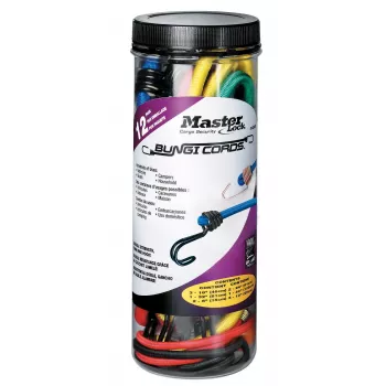 Master Lock Goma elástica 3107EURDAT - 60 cm, negra, cuerda elástica de goma