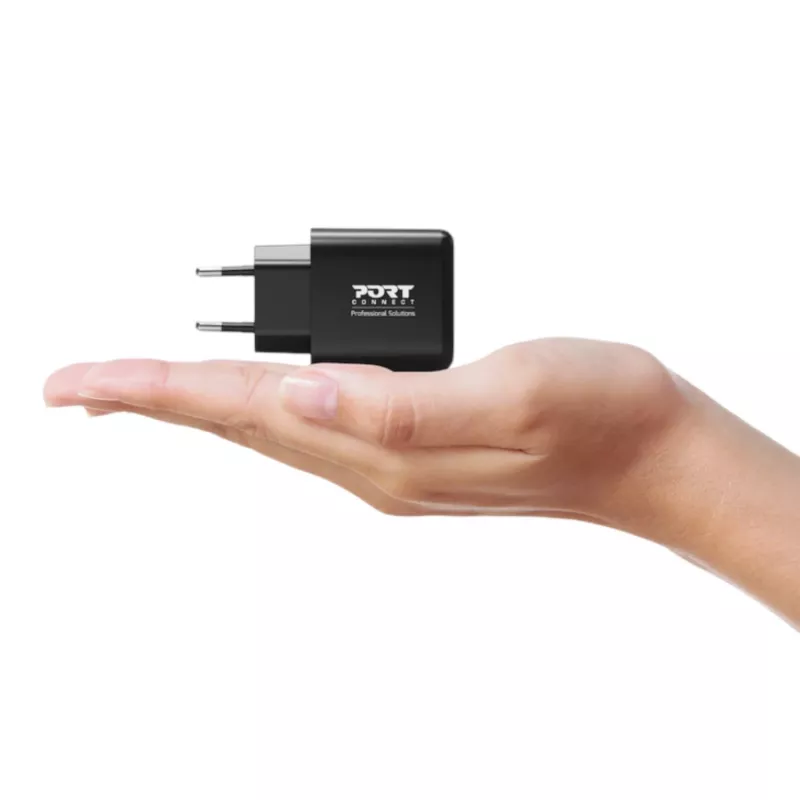 PORT Designs Cargador de pared USB-C PD 65W GaN enchufe EU negro