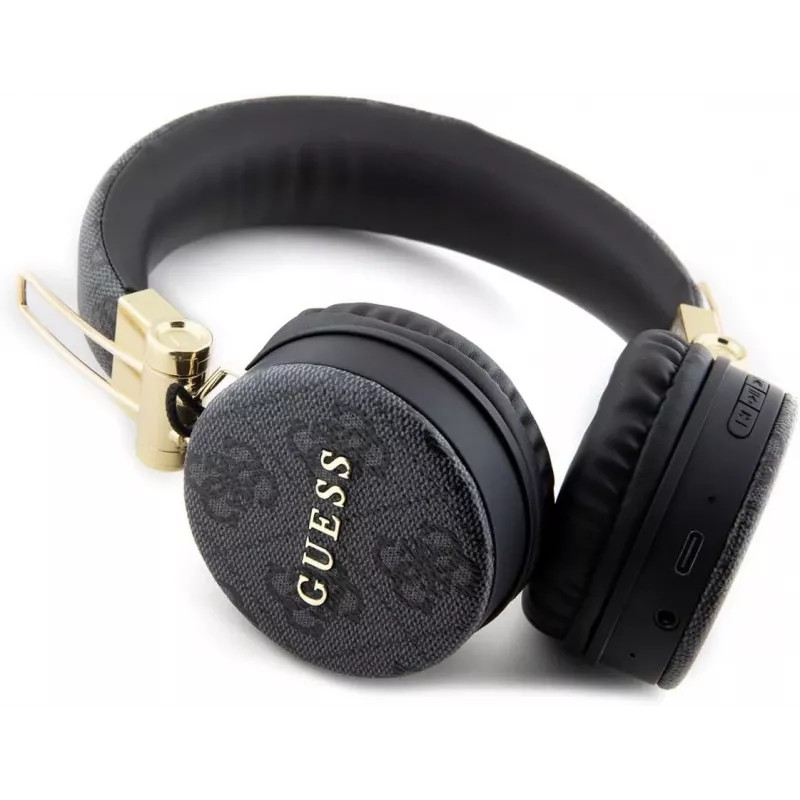 GUESS GUBH704GEMK Auriculares Bluetooth over-ear, negros, 4G Metal Logo