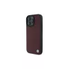 BMW iPhone 16 Pro Max Funda rígida roja Sign Leather Diamond Metal Logo MagSafe