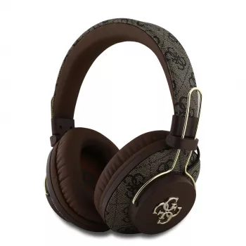 GUESS Auriculares Bluetooth inalámbricos 4G Metal Logo marrón GUBHS72P4FC4MW