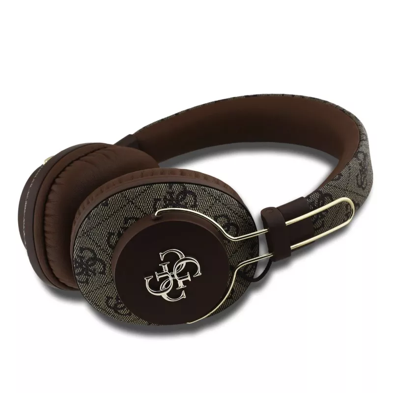 GUESS Auriculares Bluetooth inalámbricos 4G Metal Logo marrón GUBHS72P4FC4MW