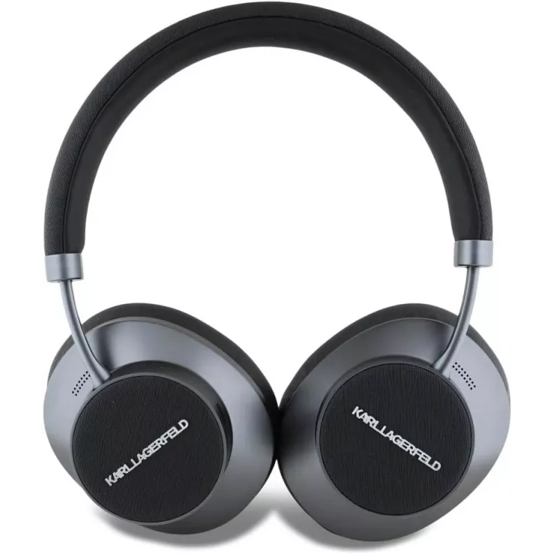 Karl Lagerfeld Saffiano Metal Logo Auriculares Bluetooth inalámbricos on-ear negros