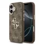 GUESS Funda rígida 4G Metal Logo marrón para Apple iPhone 17