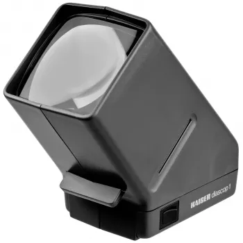 Kaiser Diascop 1 visor de diapositivas de sobremesa aumento 2x para diapositivas de 35mm negro/gris