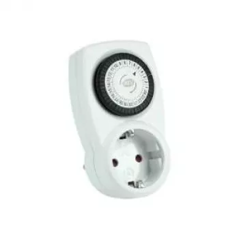 REV Ritter temporizador mecánico 24h con protección infantil blanco 230V 50Hz