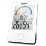 MEBUS 11130 Termohigrómetro Blanco - Monitor digital de temperatura y humedad con pantalla LCD