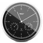 MEBUS 19777 reloj de pared radiocontrolado con termohigrómetro, plata/blanco, 30 cm