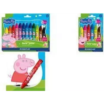 STAEDTLER Noris Junior Peppa Pig ceras 12 colores en estuche de plástico