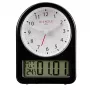 KIENZLE Despertador retro (14985) - Carcasa de metal negra, esfera blanca, agujas luminosas