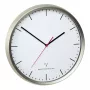 TFA 60.3521.02 Reloj de pared redondo plata blanco acero inoxidable cristal adultos y niños