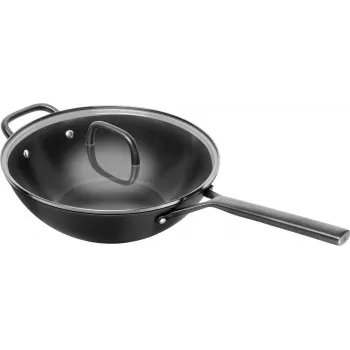 Wok ZWILLING Milano con tapa de cristal 30 cm, Negro