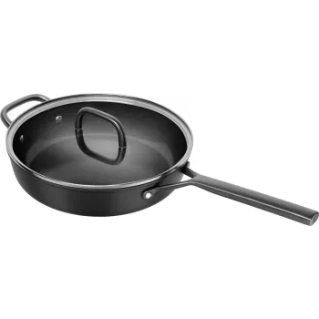 Sartén salteadora ZWILLING Milano con tapa de cristal 28 cm, Negro