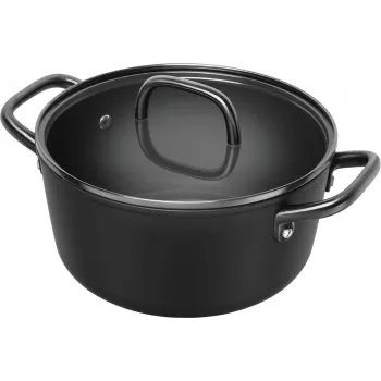 Olla sopera ZWILLING Milano con tapa de cristal 24 cm, Negro
