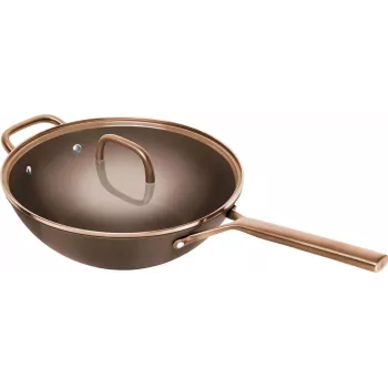 Wok ZWILLING Milano con tapa de cristal 30 cm, Marrón