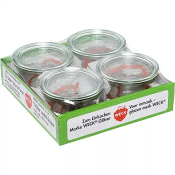 Tarros WECK con borde curvado 0,25L pack de 4
