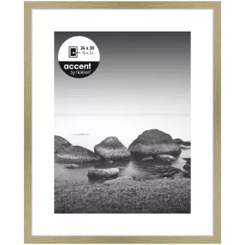 NIELSEN DESIGN Aura Oak marco de fotos 24x30 cm con paspartú blanco