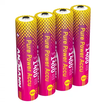 ANSMANN PurePower AAA 1400 mAh 1,5 V Pilas recargables Li-Ion, pack de 4 (1311-0034)