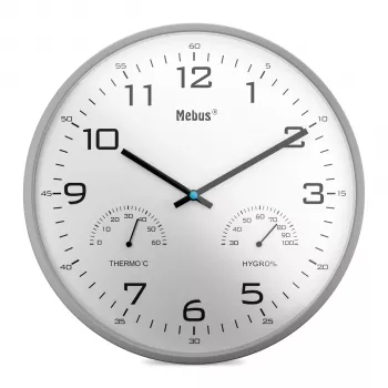 MEBUS 16182 Reloj de pared de cuarzo blanco 25 cm