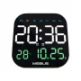 Mebus 19855 Reloj de pared radiocontrolado analógico reloj de mesa 18,5 cm negro