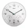MEBUS 52841 Reloj de pared radiocontrolado, marco negro, esfera blanca, 30 cm