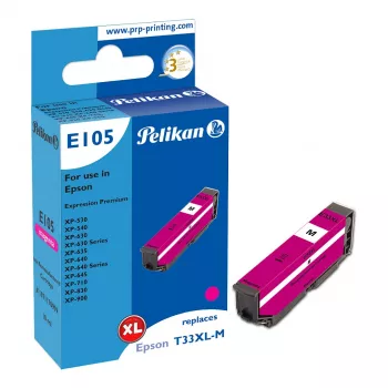 Pelikan E105 Cartucho de tinta compatible magenta alto rendimiento (XL) para Epson XP-530/540/630/635/640/645/710/830/900 - 1 pack
