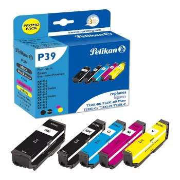 Pelikan P39 Cartucho de tinta compatible multipack pack de 5 para Epson 33XL (negro, cian, magenta, amarillo, negro foto)