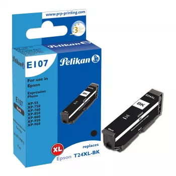 Pelikan E107 Cartucho de tinta compatible negro alto rendimiento (XL) para Epson Expression Photo XP-55/XP-750/XP-760/XP-850/XP-860/XP-950/XP-960 (sustituye a Epson 27XL) - 1 pack
