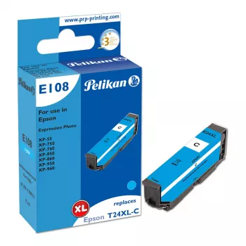 Pelikan E108 Cartucho de tinta compatible cian alto rendimiento (XL) para Epson Expression Photo XP-55/XP-750/XP-760/XP-850/XP-860/XP-950/XP-960 - pack de 1