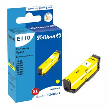 Pelikan E110 Cartucho de tinta compatible amarillo alto rendimiento (XL) para Epson Expression Photo XP-55/XP-750/XP-760/XP-850/XP-860/XP-950/XP-960 - pack de 1