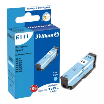 Pelikan E111 Cartucho de tinta compatible cian claro alto rendimiento (XL) para Epson Expression Photo XP-55/XP-750/XP-760/XP-850/XP-950/XP-960 - pack de 1