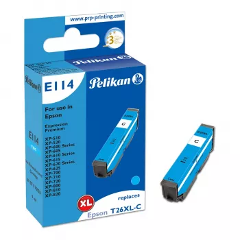 Pelikan E114 Cartucho de tinta compatible cian alto rendimiento (XL) para Epson Expression Premium XP-510, XP-520, serie XP-600, serie XP-700, serie XP-800