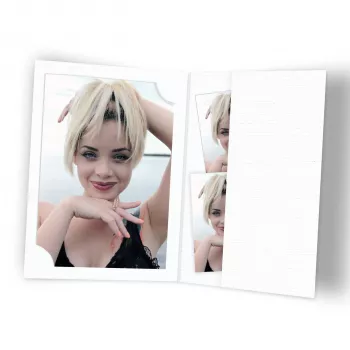 DAIBER Carpetas para fotos de pasaporte blanco pack de 100 para 3 tamaños