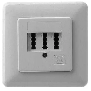ZE-KOM Toma triple TAE: TAE 2 x 6/6 NF/F empotrar, blanco puro