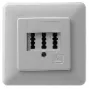 ZE-KOM Toma triple TAE: TAE 2 x 6/6 NF/F empotrar, blanco puro