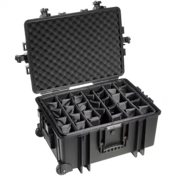 B&W Outdoor Case Type 6800 Maletín rígido con sistema de separadores, Negro