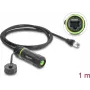 Delock cable de montaje en panel RJ45 macho a RJ45 hembra Cat.6 con rosca M20 x 1,5 mm y carcasa compatible con Starlink, Negro, 20 cm