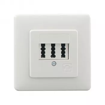 Rutenbeck toma de teléfono TAE 3x6 NFN empotrable blanco puro