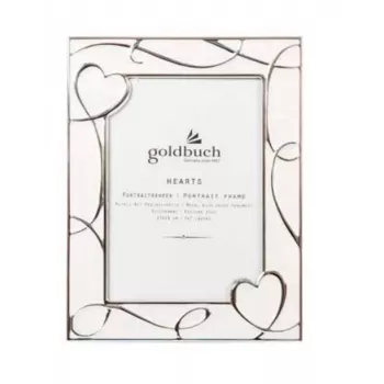 Goldbuch marco de fotos Hearts - metal - beige/blanco - con soporte de sobremesa - 10x15 cm - rectangular